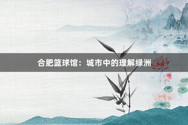 合肥篮球馆：城市中的理解绿洲